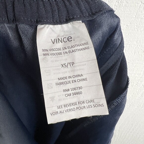 Vince Pants XS Womens Blue Slim Leg Elastic Waist Pockets Tuxedo Stripes - Picture 8 of 10
